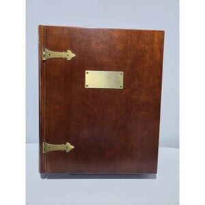 1991 Bombay Company Wood Memory Bible Box Book Style  Keepsake Brass Hinges